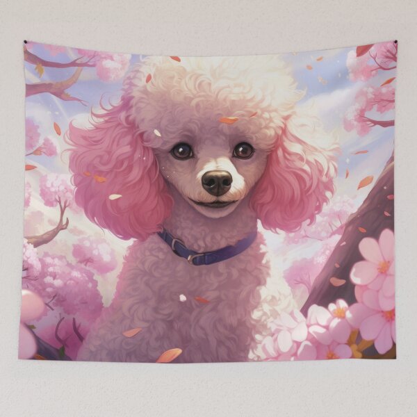 Item preview, cute pink poodle dog in sweet anime manga style designed and sold by WallyPink.