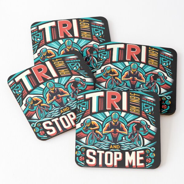 Item preview, TRI and Stop Me - Bold Triathlete Tee designed and sold by Triathlongram.