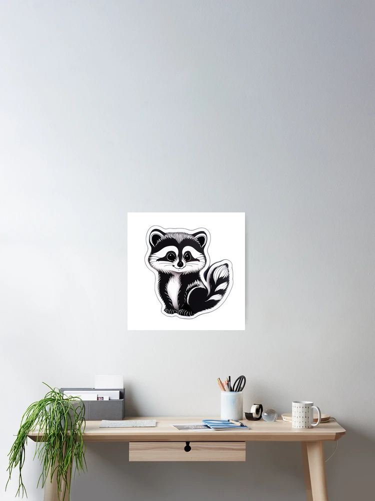 Thumbnail 2 of 3, Poster, Adorable Racoon designed and sold by RechRoom.