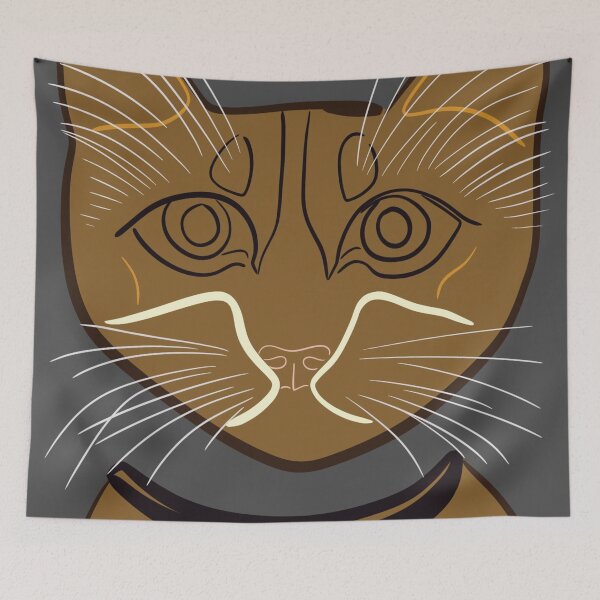 Item preview, Abstract Orange House Cat Kitty Portrait designed and sold by pngrktes-art.