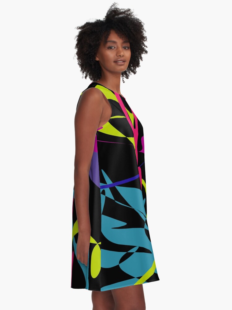 Alternate view of Curved tangram A-Line Dress