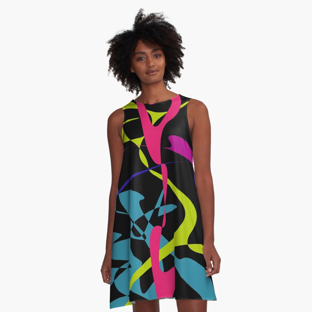 Curved tangram A-Line Dress