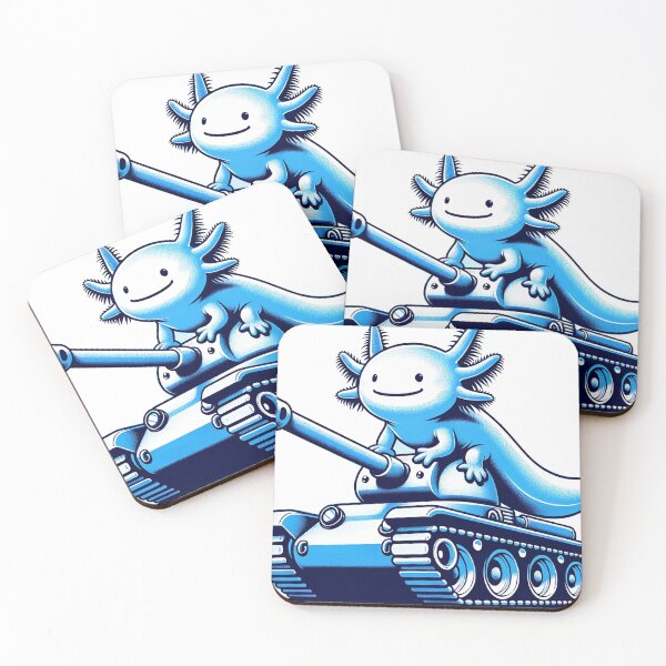 Item preview, Blue Axolotl Riding a Tank designed and sold by HealNoMeds | Invisible Illness Awareness.