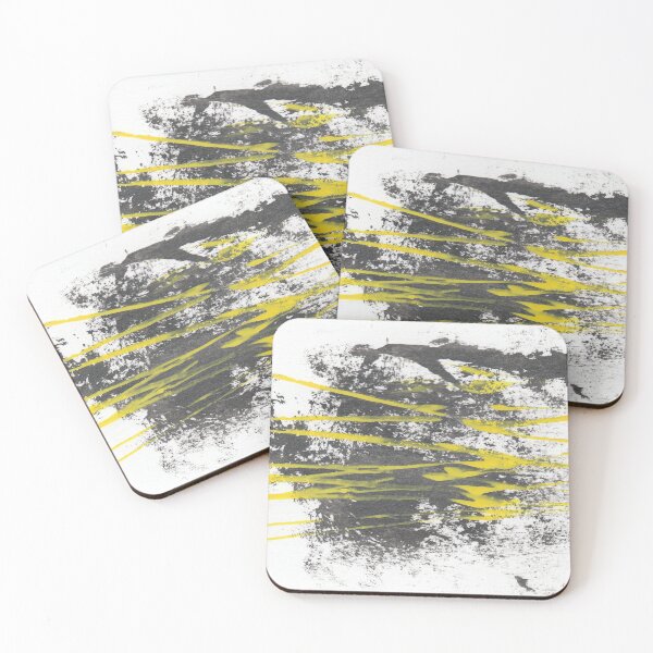 Item preview, "Limelight of Transition" - Black White Yellow Abstract Lines  designed and sold by pngrktes-art.