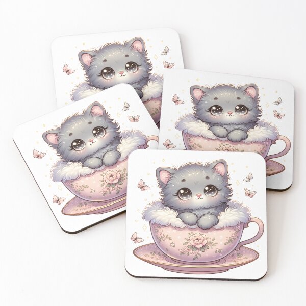 Item preview, ☆★ Kitten in a Cup (Gray) ★☆ WhimWhamWorld ✿#StayWhimsical designed and sold by whimwhamworld.