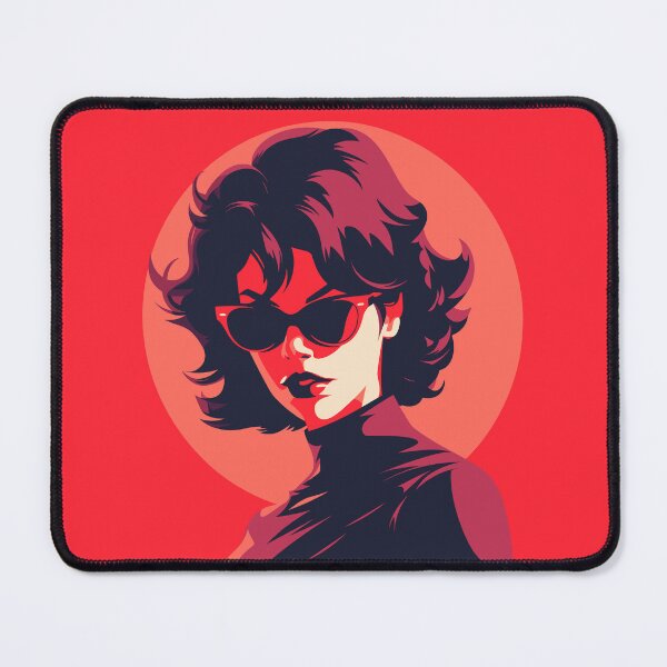Item preview, Scarlet Allure: Sultry Woman in Vibrant red hues designed and sold by TrendyArtInk.