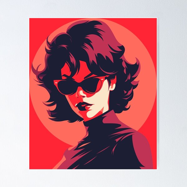 Item preview, Scarlet Allure: Sultry Woman in Vibrant red hues designed and sold by TrendyArtInk.