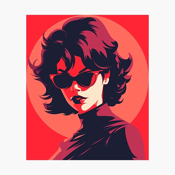 Item preview, Scarlet Allure: Sultry Woman in Vibrant red hues designed and sold by TrendyArtInk.