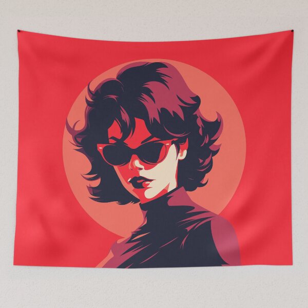 Item preview, Scarlet Allure: Sultry Woman in Vibrant red hues designed and sold by TrendyArtInk.