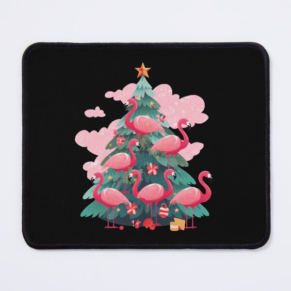 Item preview, Pink Flamingo Christmas Tree Cute Flamingos Holiday Decor designed and sold by DrawHandArt.
