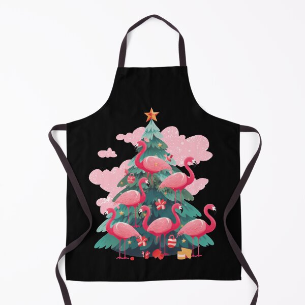Item preview, Pink Flamingo Christmas Tree Cute Flamingos Holiday Decor designed and sold by DrawHandArt.