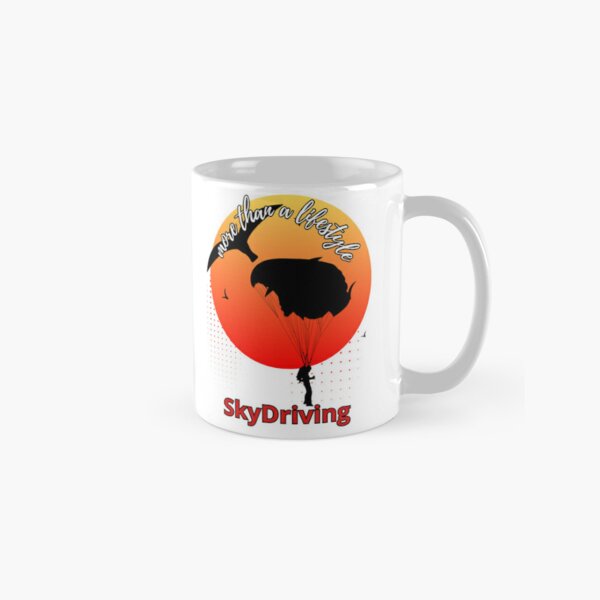 Design of a skydiver with text, Classic Mug