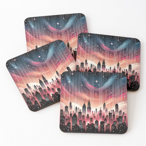 Item preview, Vibrant City Pattern Design - Urban Skyline Art Print designed and sold by The-Library.