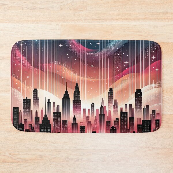 Item preview, Vibrant City Pattern Design - Urban Skyline Art Print designed and sold by The-Library.