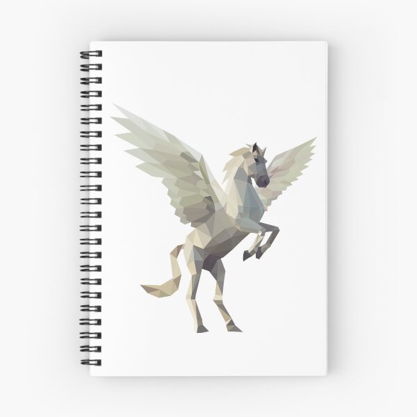 Item preview, Geometric Winged Horse in White designed and sold by shaldesign.