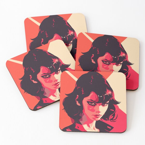 Item preview, Scarlet Allure: Sultry Woman in Vibrant red hues designed and sold by TrendyArtInk.