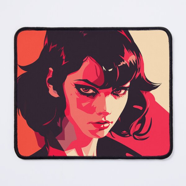 Item preview, Scarlet Allure: Sultry Woman in Vibrant red hues designed and sold by TrendyArtInk.