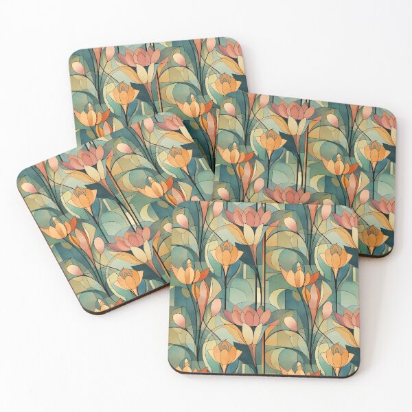 Item preview, floral, art deco style designed and sold by darkartsflowers.