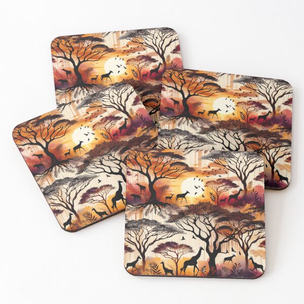 Item preview, Wild Safari Pattern Design - Exotic Wildlife Art Print designed and sold by The-Library.