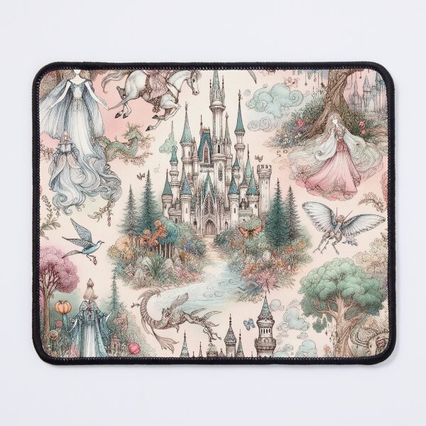 Item preview, Enchanting Fantasy Castle Pattern Design - Fairytale Art Print designed and sold by The-Library.