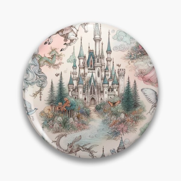 Artikelvorschau, Enchanting Fantasy Castle Pattern Design - Fairytale Art Print entworfen und verkauft von The-Library.