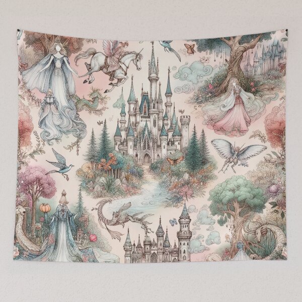 Item preview, Enchanting Fantasy Castle Pattern Design - Fairytale Art Print designed and sold by The-Library.