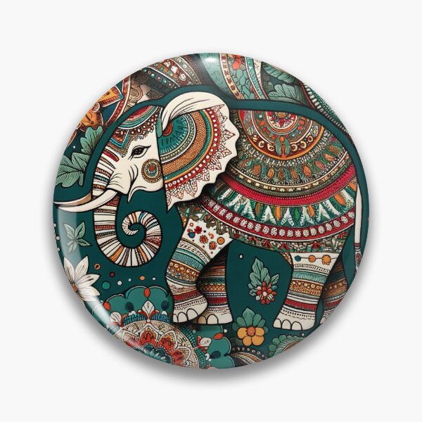 Item preview, Exquisite Indian Elephant Pattern Design - Ethnic Art Print designed and sold by The-Library.