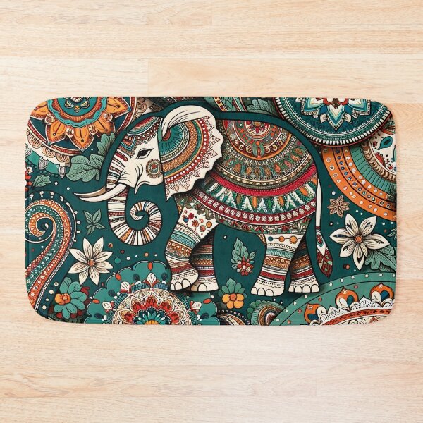 Item preview, Exquisite Indian Elephant Pattern Design - Ethnic Art Print designed and sold by The-Library.