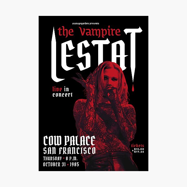Item preview, The Vampire Lestat Live In Concert 1985 fan poster designed and sold by jack pm.