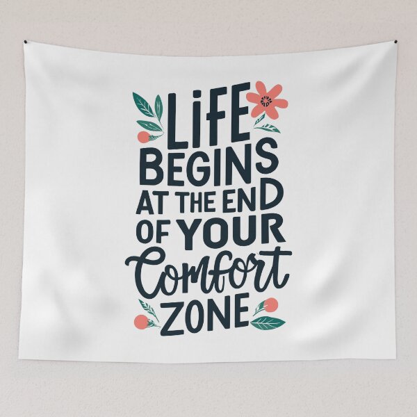 Item preview, Life Begins At The End Of Your Comfort Zone - Inspirational Quote designed and sold by Sketch-Shack.