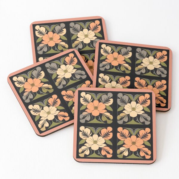 Item preview, Peach and ivory floral  designed and sold by Roxburylane.