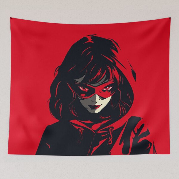 Item preview, Scarlet Allure: Sultry Woman in Vibrant red hues designed and sold by TrendyArtInk.