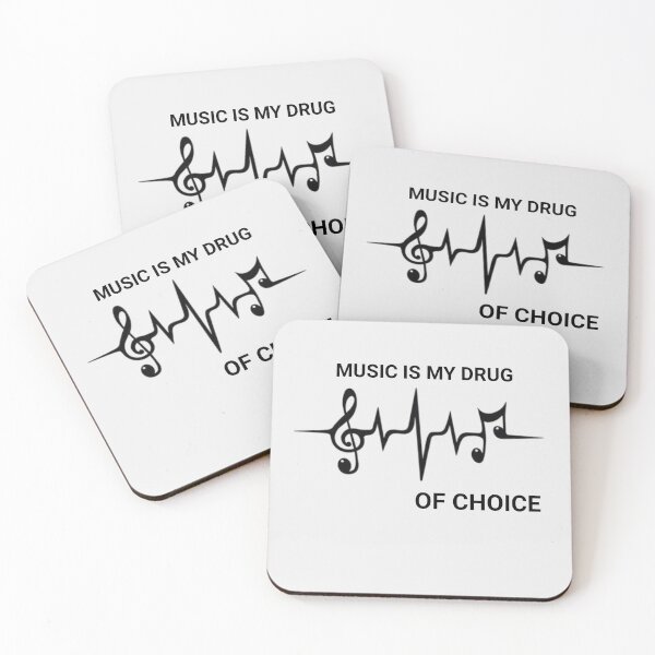 Item preview, Music is my drug  Of choice," heart signal with music signs design for musician designed and sold by Obinne.