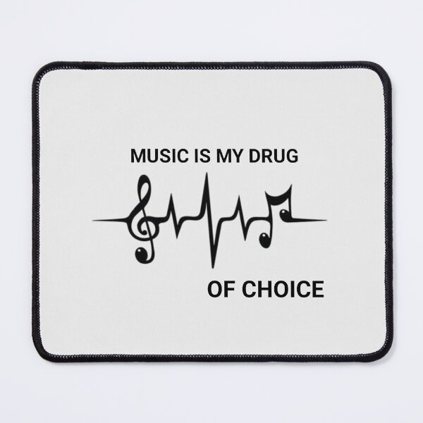 Item preview, Music is my drug  Of choice," heart signal with music signs design for musician designed and sold by Obinne.