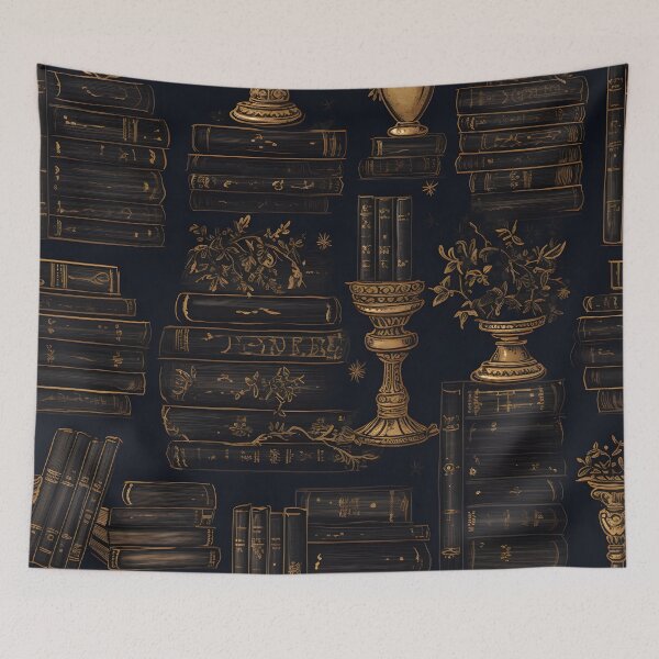 Item preview, Black & Gold Dark Academia Pattern designed and sold by Lunar-Witches.