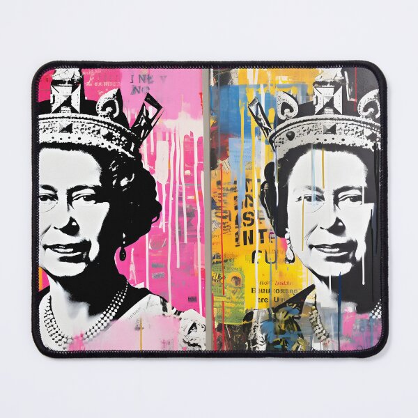Item preview, Monochrome Majesty: Queen Elizabeth's Punk Art Diptychs in Yombe Influence Generative AI designed and sold by OlfactoART Studio.