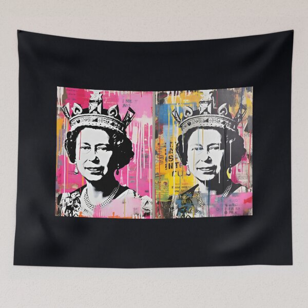 Item preview, Monochrome Majesty: Queen Elizabeth's Punk Art Diptychs in Yombe Influence Generative AI designed and sold by OlfactoART Studio.