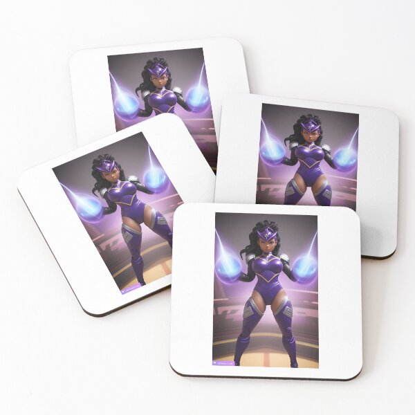 Item preview, “PURPLEXA” THE ENERGETIC HYPER-POWERHOUSE ANTI-HEROACTIVE FRUITIANS-PROJECT-RESULTEE ON THE EARTH DARK BLUE VIOLET AND SILVER COLORED COSTUMED HYPER HUMAN HEROINE CREATED BY  ebonoceanis designed and sold by DocInfinitude.