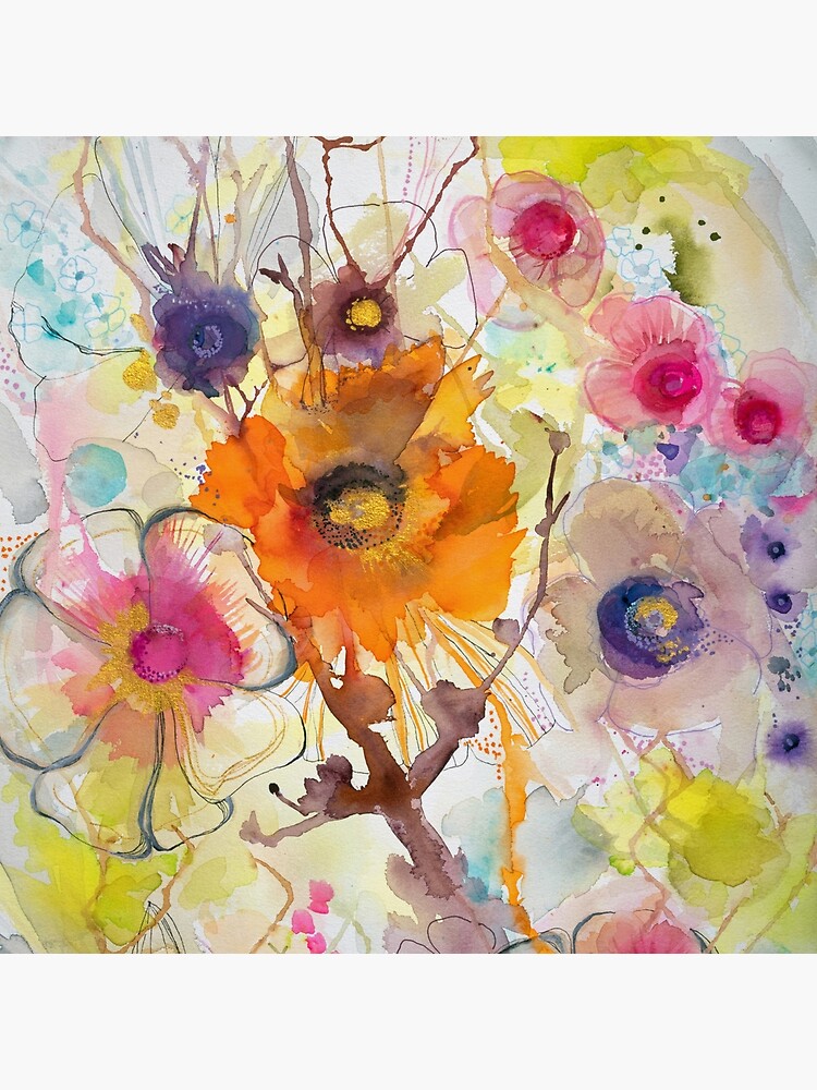 Thumbnail 2 of 2, Tote Bag, Abstract watercolour with orange designed and sold by BirgitteB.
