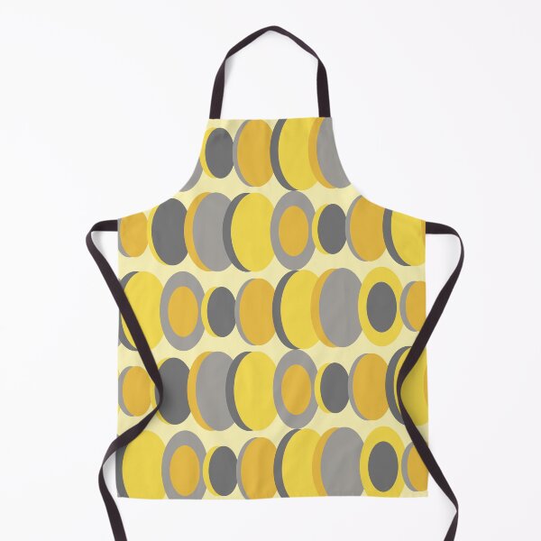 Item preview, Retro Abstract Art Circles Yellow Gray designed and sold by thepixelgarden.