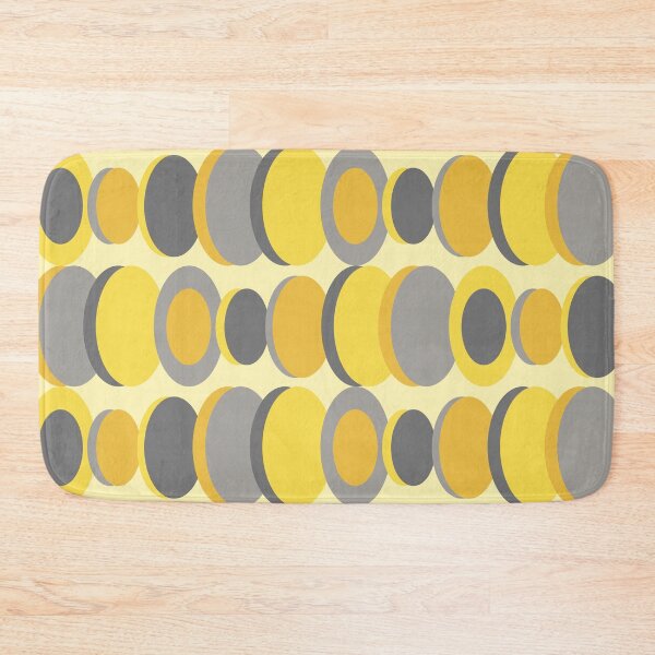 Item preview, Retro Abstract Art Circles Yellow Gray designed and sold by thepixelgarden.