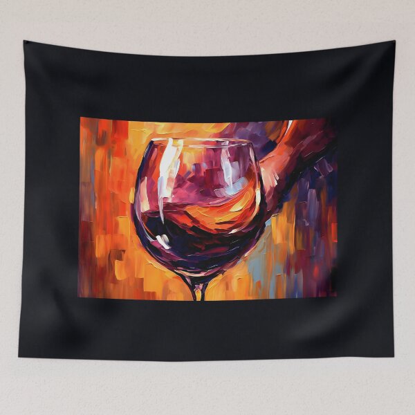Item preview, Vibrant Pour- Bold Colors and Youthful Energy in Red Wine Art Generative AI designed and sold by OlfactoART Studio.