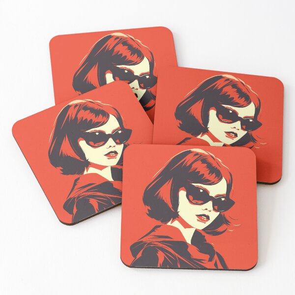 Item preview, Scarlet Allure: Sultry Woman in Vibrant red hues designed and sold by TrendyArtInk.