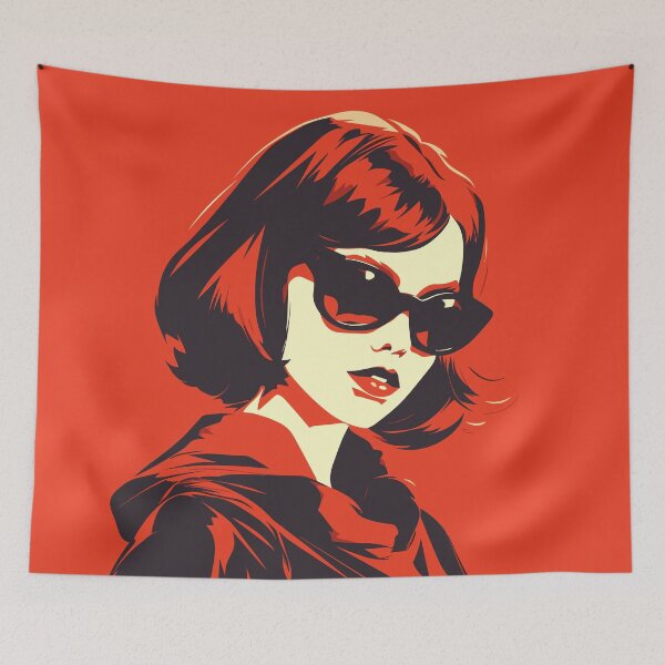 Item preview, Scarlet Allure: Sultry Woman in Vibrant red hues designed and sold by TrendyArtInk.