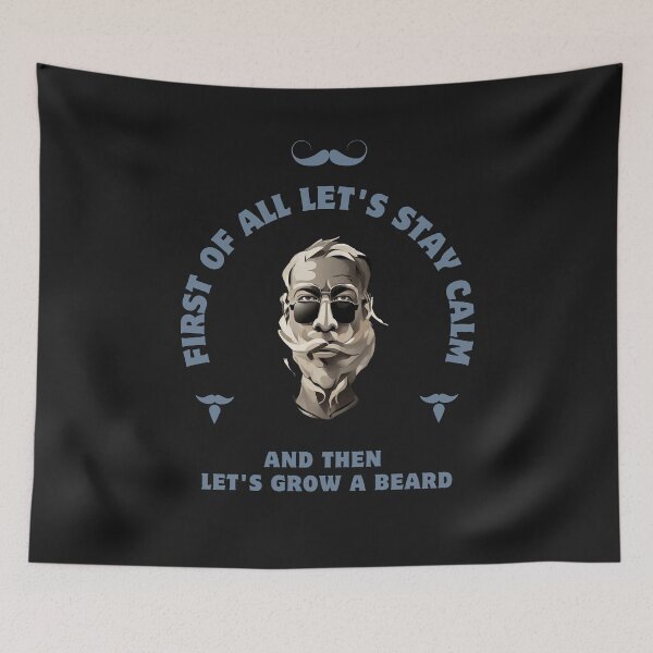 Item preview, Let's Stay Calm and Then Let's Grow a Beard designed and sold by UniqueArtGifts.