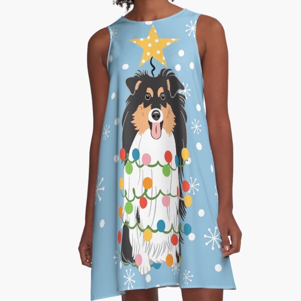 Item preview, Tri Color Sheltie Shetland Sheepdog Christmas Tree  designed and sold by Lulupainting.