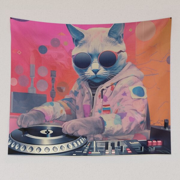 Item preview, Dj Cat Night Club House (rainbow Kitty) Heavy Breathing Rainbow Music designed and sold by ZedOhEe.