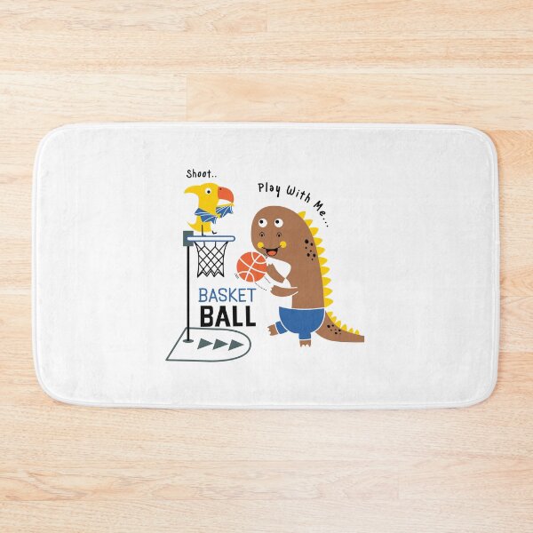Item preview, dinosaur playing basketball with bird, cartoon dinosaur playing basketball, funny time dinosaur playing football designed and sold by GreyStanzione1.