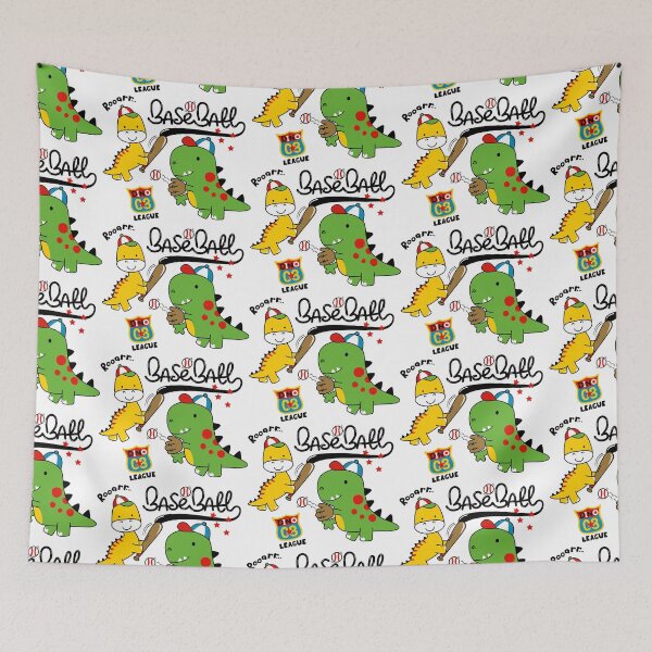 Item preview, carton dinosaur playing baseball together, base ball match with dinosaur, dinosaur playing baseball designed and sold by GreyStanzione1.