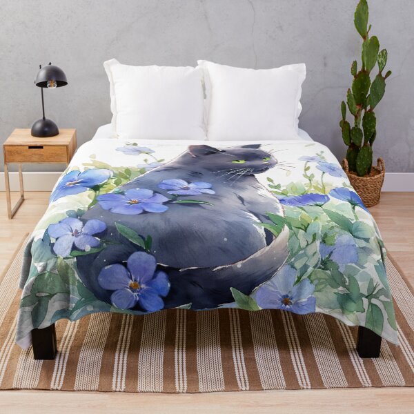 Item preview, Black Cat Amidst a Garden of Blooms designed and sold by LittleLuvies.